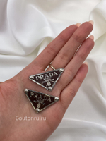 Логотип металлический Прад. серебро с темно-коричневым