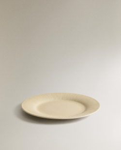 Zara Home тарелка десертная из каменной керамики, цвет бежевый, 22 см