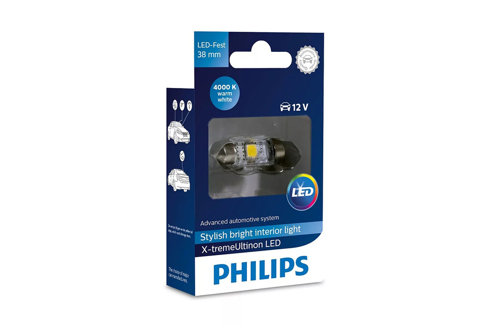 PHILIPS Лампа Fest 10.5x38 LED 4000K 12V 1W X1