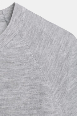 ZARA ТОП ИЗ УЛЬТРАТОНКОГО ТРИКОТАЖА, СЕРЫЙ МЕЛАНЖ