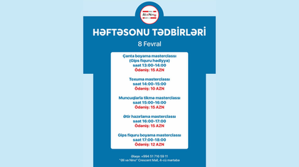 📚 “Əli və Nino”da həftəsonu yaradıcılıq tədbirləri – 8 fevral