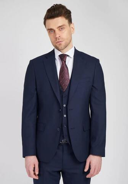Мужской классический костюм тройка (синий)