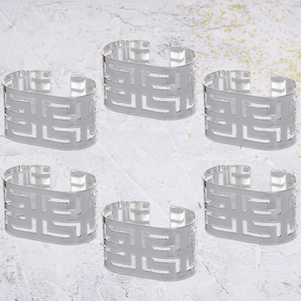 Набор колец для салфеток 6шт «Олимпия» 5,5*3см, серебро