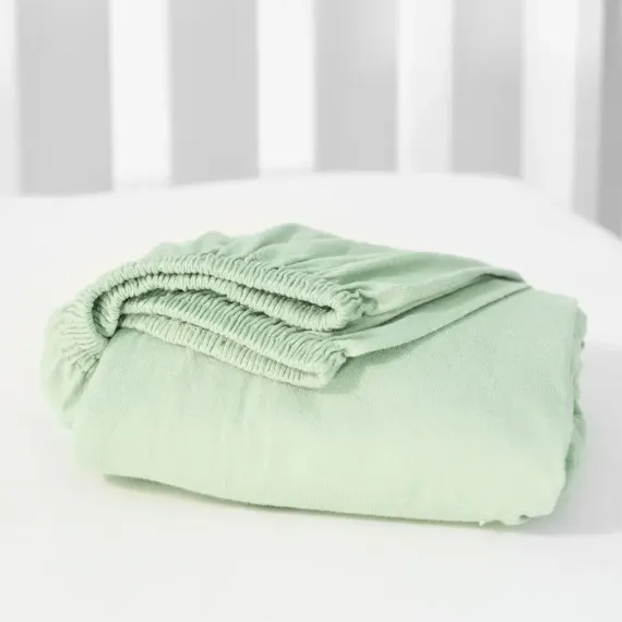 Простынь на резинке 120х60 Mrs.Stretch Mr.Jersy натяжная трикотажная цвет шалфей