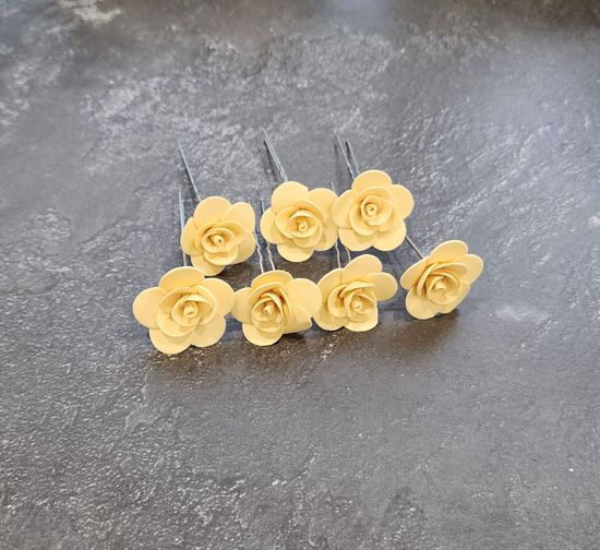 Набор шпилек "Розочки мини" латекс, 5 шт, белые