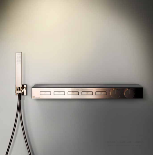 Термостат Gessi HI-FI, с полочкой, встраиваемый, до 5 функций одновременно, цвет Chrome