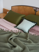 Чехол на подушку с контрастным кантом зеленого цвета из коллекции trendy ruffles, 40х40 см