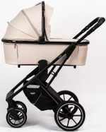 Детская коляска Peppy Tecla 3 в 1 с автокреслом Rise Milk Stone Chrome Edition (Бежевый)