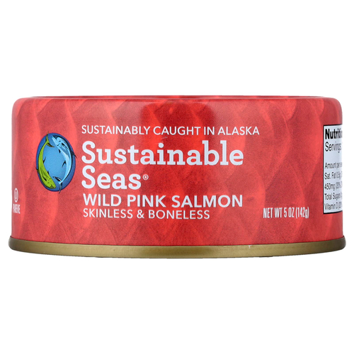 Sustainable Seas, Дикий горбуша, без кожи и без костей, 142 г (5 унций)