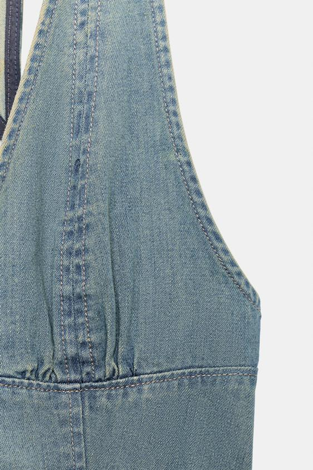 ZARA МИНИ-ПЛАТЬЕ ХАЛТЕР, СИНИЙ