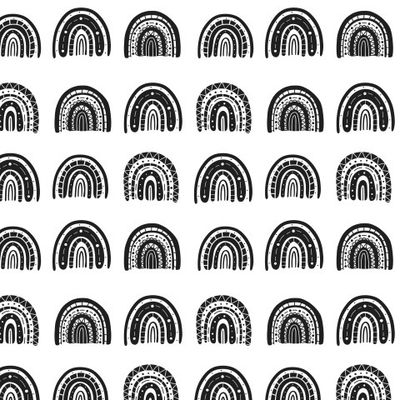 Бохо радуга в скандинавском стиле. Черно-белый узор