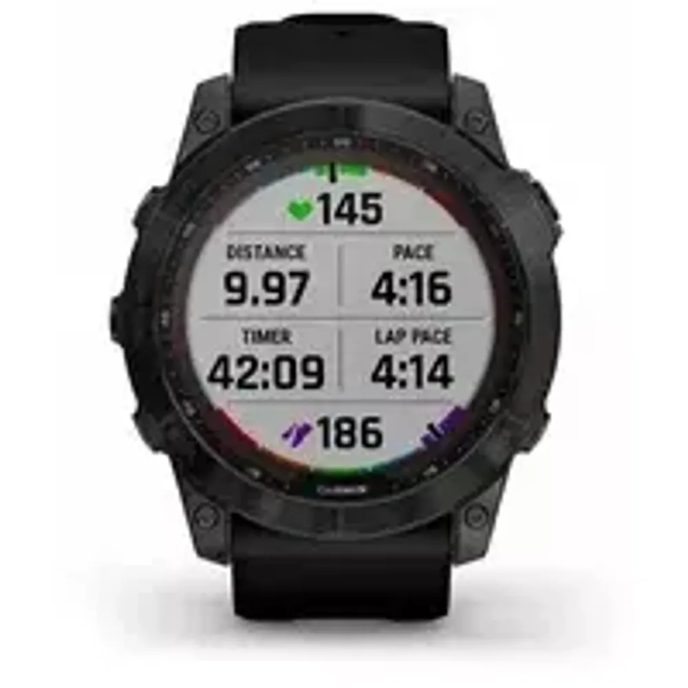 Смарт-часы Garmin Fenix 7X Sapphire Solar титановый черный DLC с черным силиконовым ремешком (010-02541-22/23)