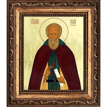 Савва Стромынский Преподобный. Икона на холсте.