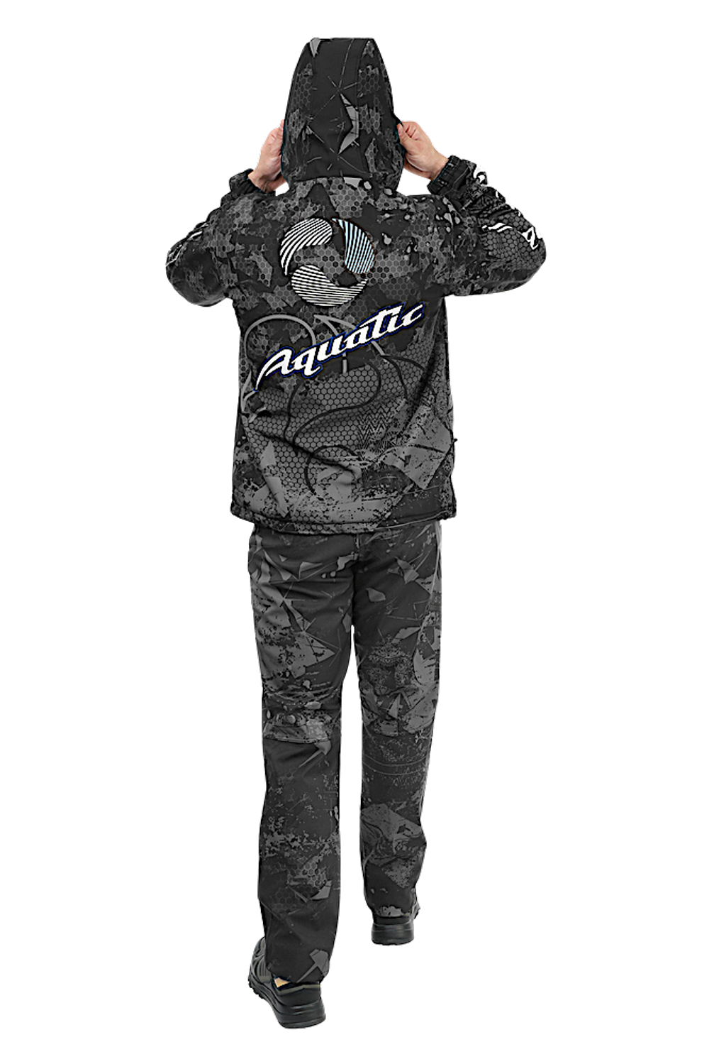 Костюм Aquatic К-23 цвет Camo Black фирменная печать Soft-Shell 10/10 -