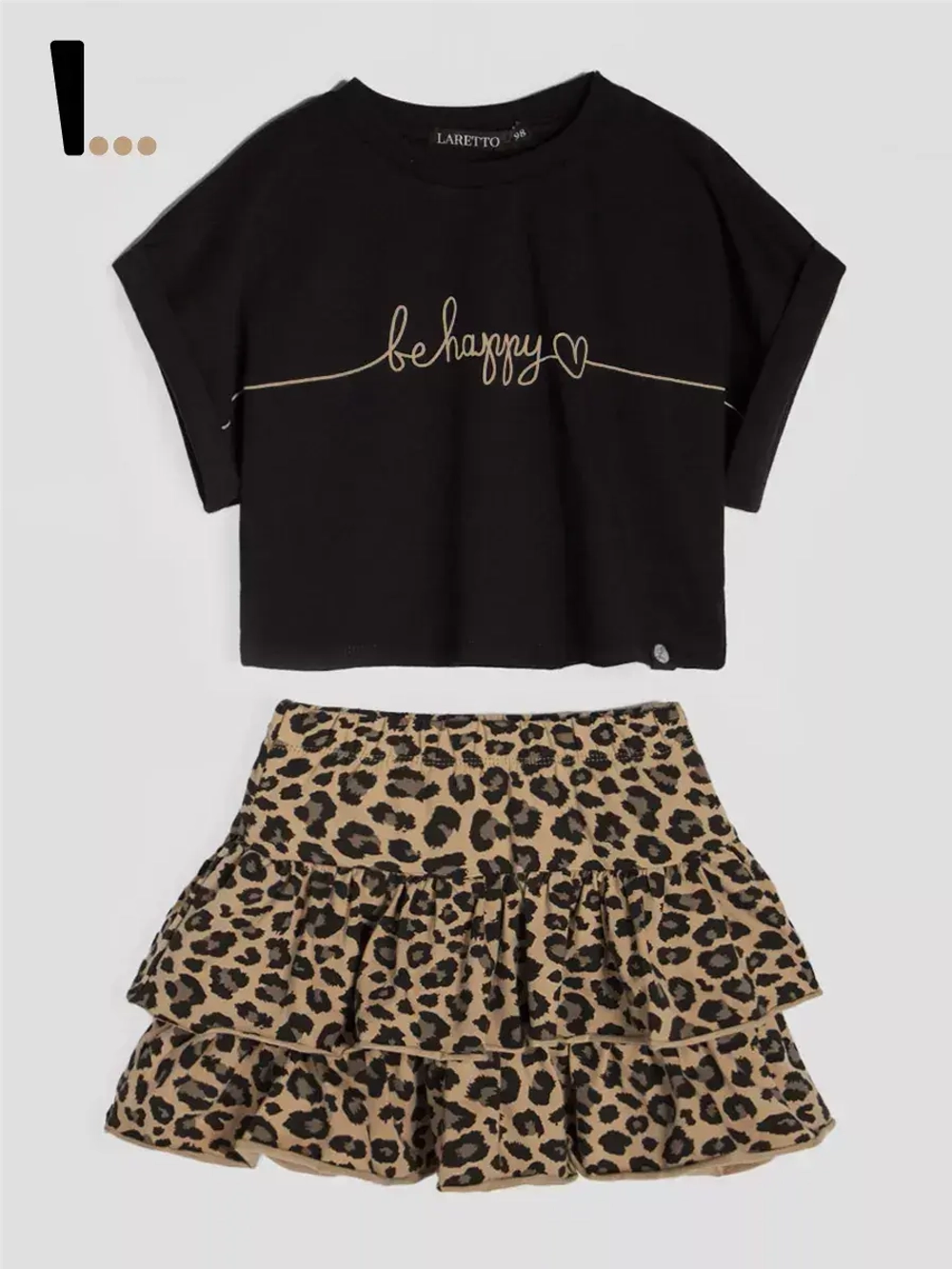 Костюм для девочки летний футболка и юбка