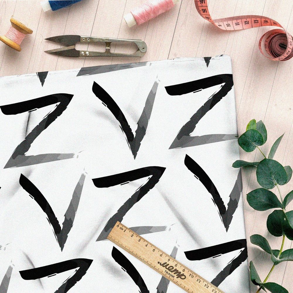 Ткань муслин Z за победой V сила в правде