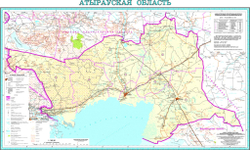 КАРТА АТЫРАУСКОЙ ОБЛАСТИ (Ламинированная) 2021 год