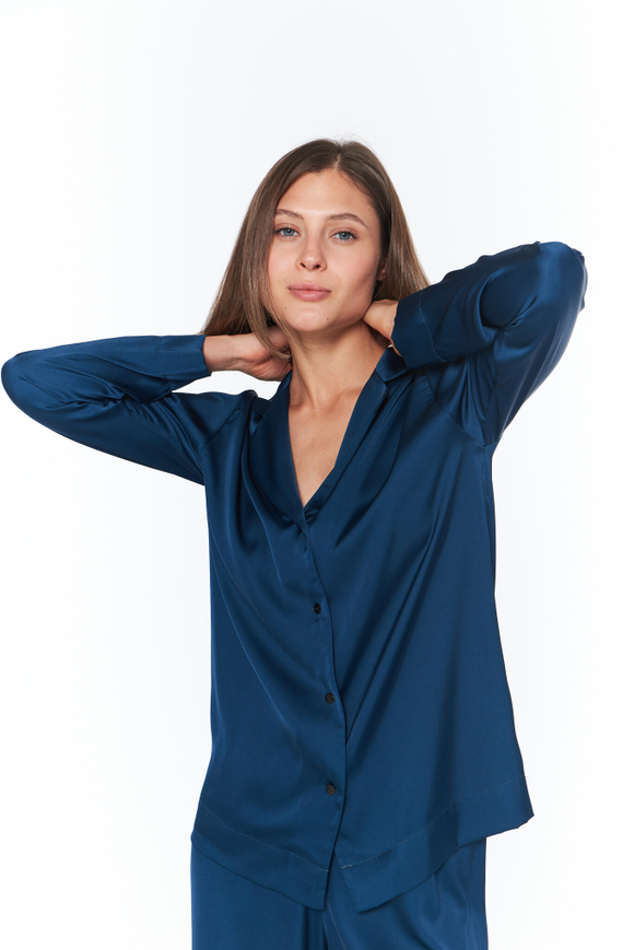 Шелковая блуза изумрудная