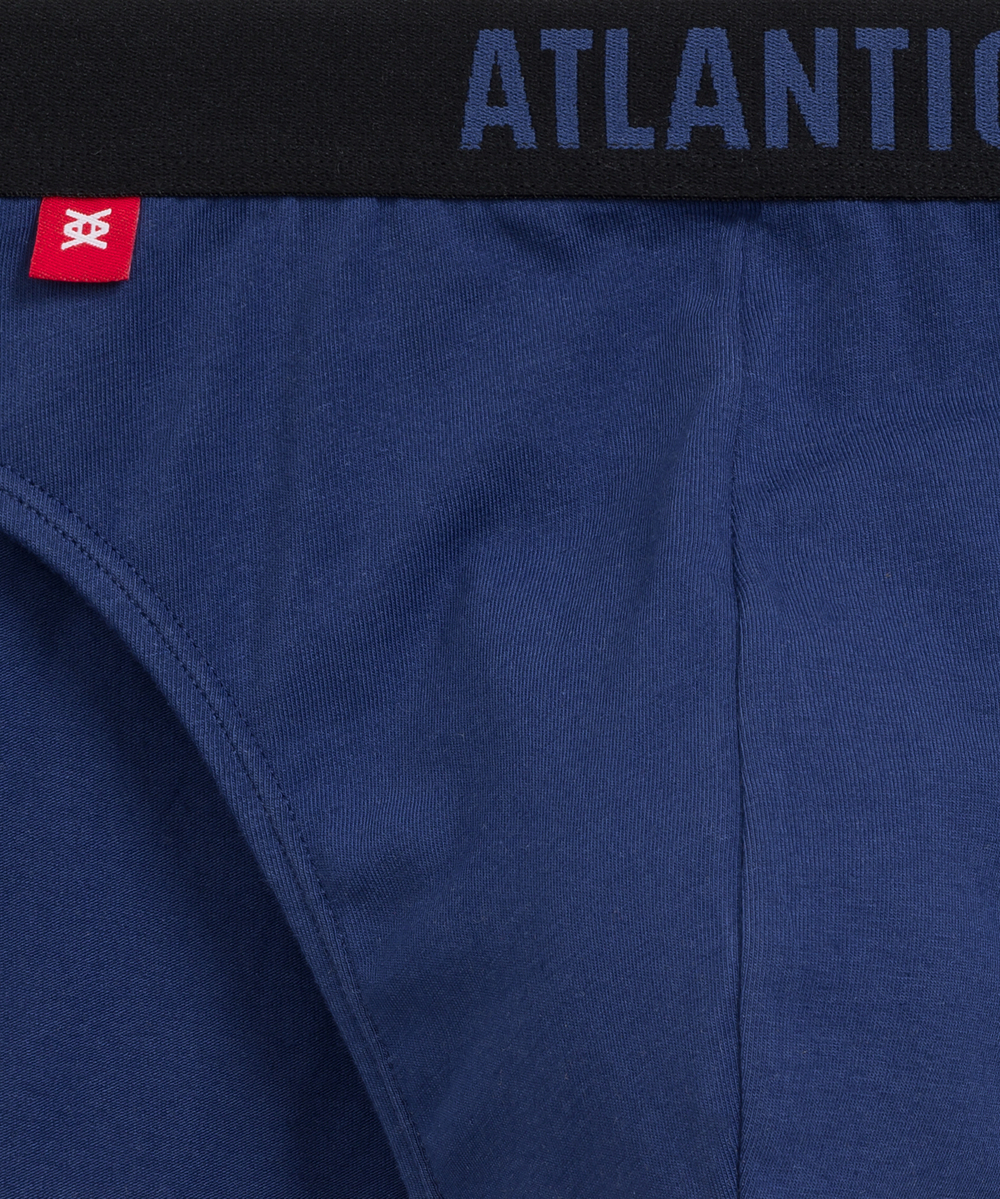 Мужские трусы слипы спорт Atlantic, набор 5 шт., хлопок, графитовые + аквамарин + темно-голубые + темно-синие + эспрессо, 5SMP-004