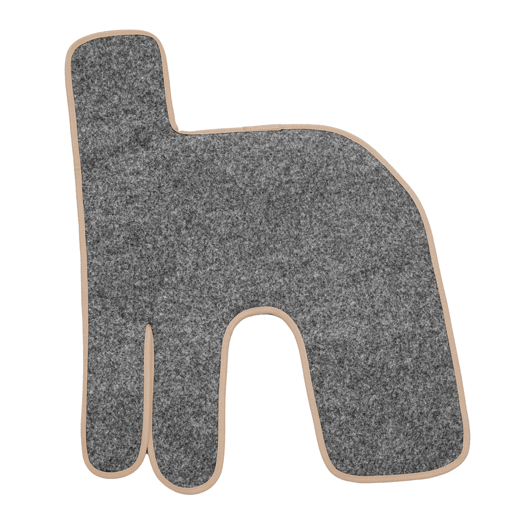 Ковры RENAULT T (автомат) (экокожа, черный, бежевый кант, бежевая вышивка)