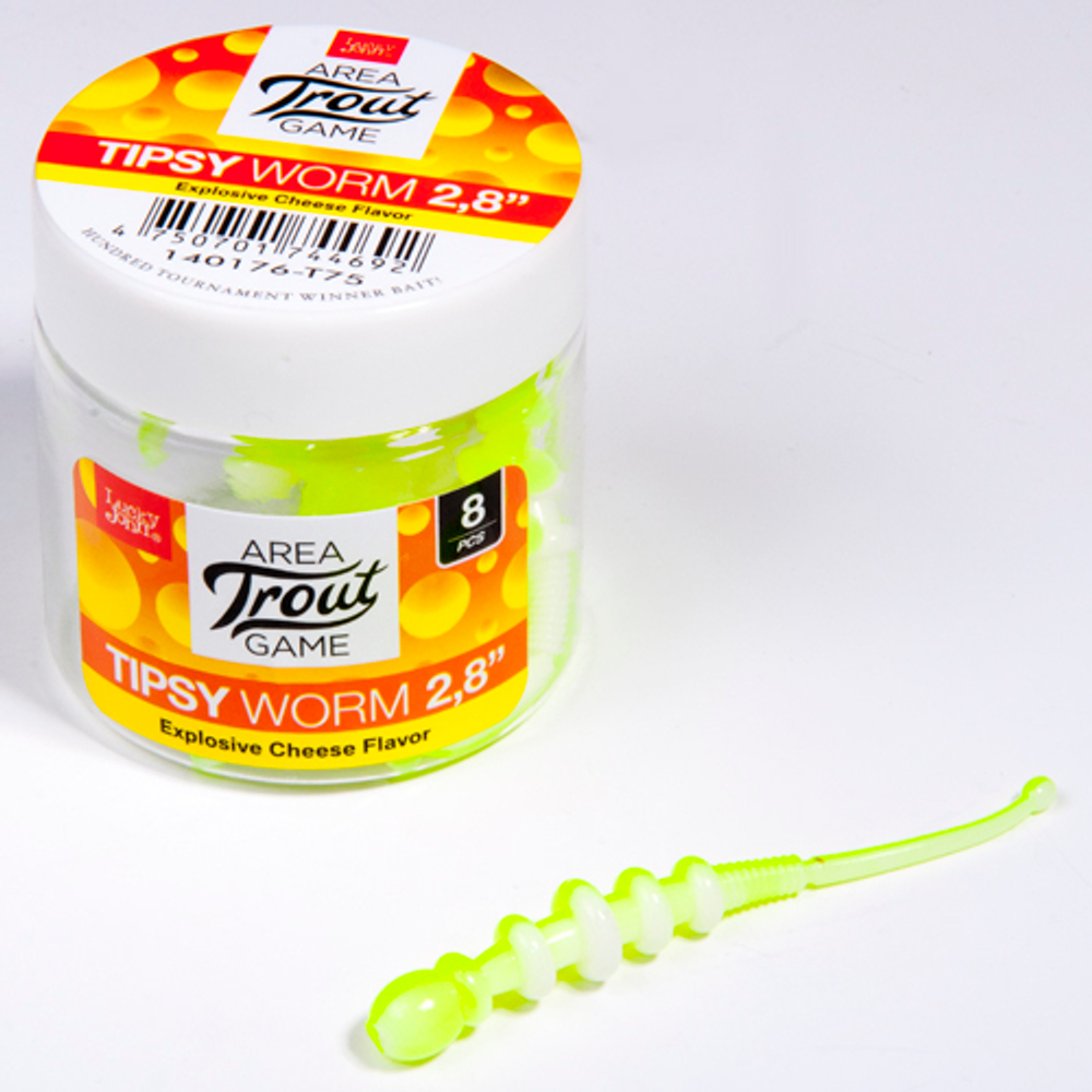 Слаги съедобные LJ Pro Series Tipsy Worm 2,3 in (58 мм), цвет T75, 12 шт