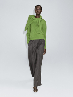 Massimo Dutti Свитер из смесовой шерсти с круглым вырезом, светло-зеленый