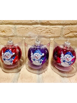 Елочный шар "Снеговичок " 6 см