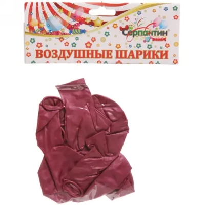 Воздушные шары «Металлик» 5шт 12»/30см малиновый
