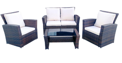 "Портленд" лаунж-зона из искусственного ротанга на 4 персоны, цвет коричневый