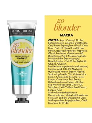 John Frieda Go Blonder Lemon Miracle Укрепляющая маска для ослабленных волос 100 мл