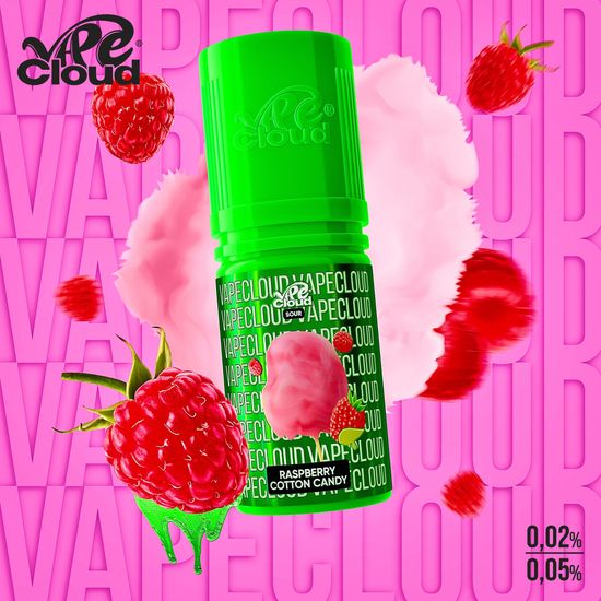 VAPE CLOUD Raspberry Cotton Candy Sour - Кислая малиновая сахарная вата 0.02 %