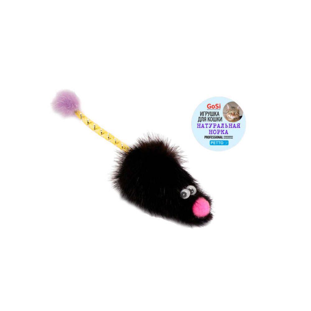 PETTO GoSi Игрушка для кошек Мышь норка М с хвостом трубочка с норкой