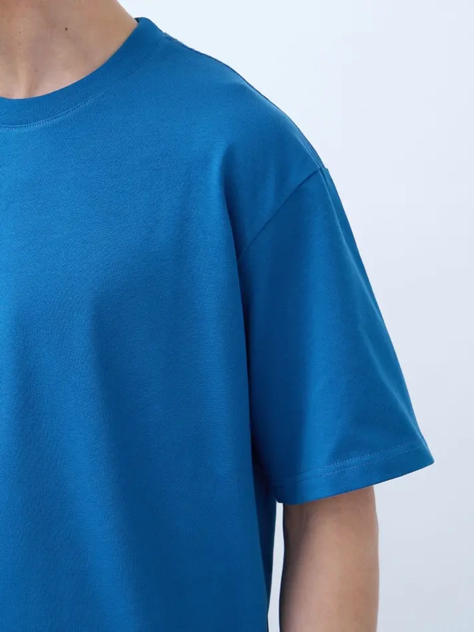 Футболка оверсайз (синий) 230 г