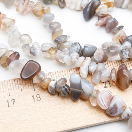 Агат Ботсвана бусины, крошка 3-7 мм, цена за нить 39 см