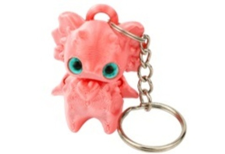 Брелок 3D "Аксолотль Нала" 5 см, цвет ассорти