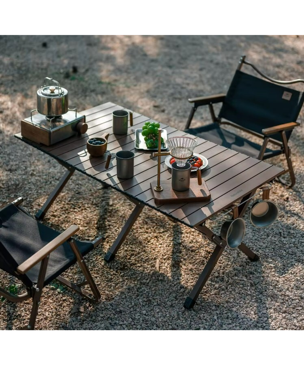 Стол туристический Naturehike складной, 106х64х44 см, с Х-образными ножками, коричневый