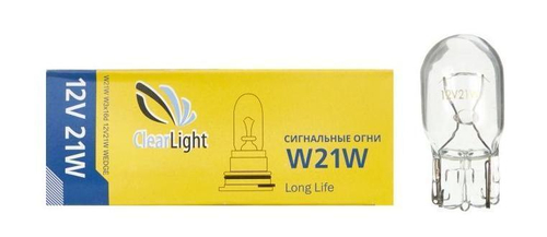 Лампа 12 В 21 Вт W21W W3х16d T20 ECE ClearLight CLW21W