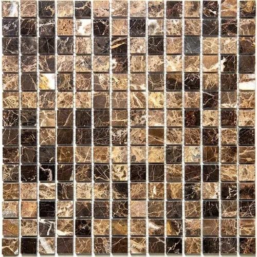 7M022-20P Emperador Dark Мозаика из мрамора Natural Adriatica коричневый квадрат глянцевый