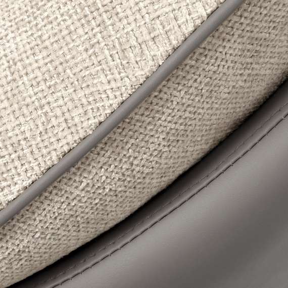 Кресло Hugo светло-серая экокожа, шенилл