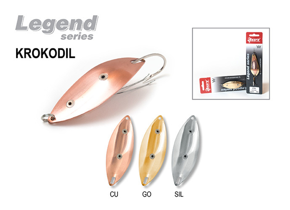 Блесна колебалка Akara Legend Krokodil 70 мм 15 гр. Cu