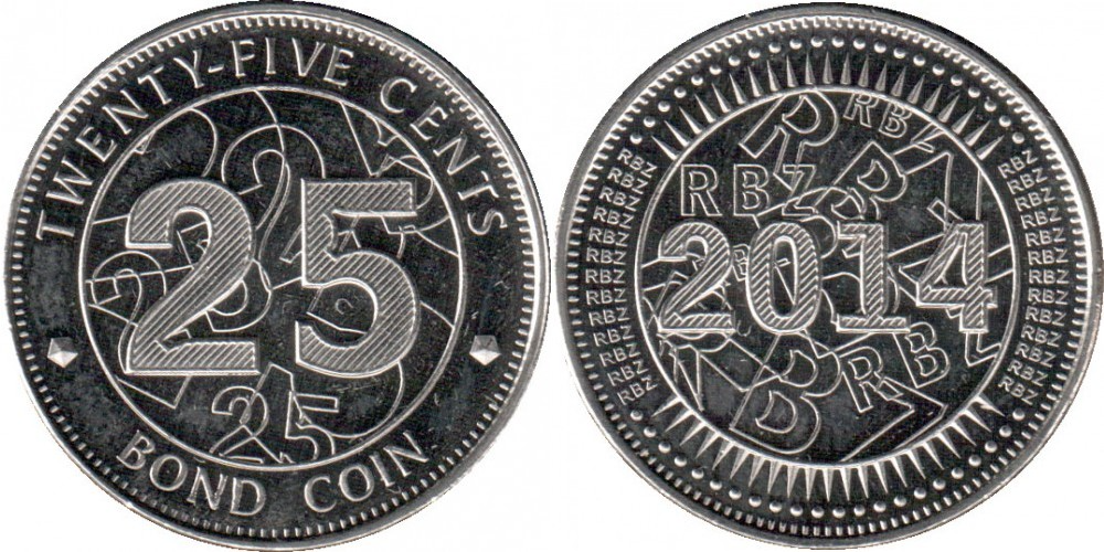 Зимбабве 25 центов, 2014 XF