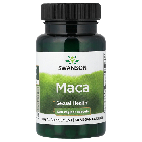 Swanson Vitamins, мака, 500 мг, 60 веганских капсул
