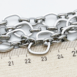 Цепочка, цвет серебро, размер звена 11*14 + 6*8 мм, цена за 50 см
