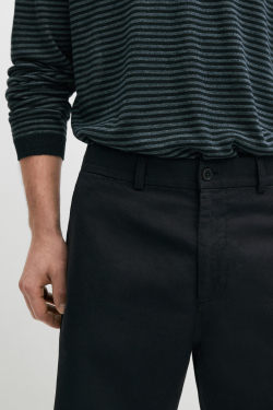 Massimo Dutti Бермуды из смесовой льняной ткани, темно-синий