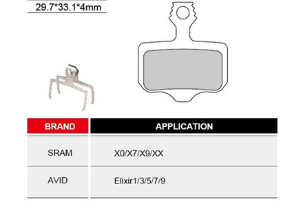 Колодки для дискового тормоза инд.упак.,блистер SRAM X0/X7/X9/XX AVID Elixir1/3/5/7/9 Тайвань 312261