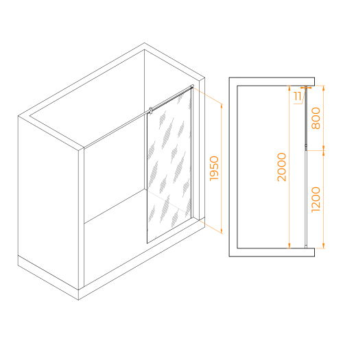 Душевая перегородка RGW WA-033 (Прозрачное, 800)