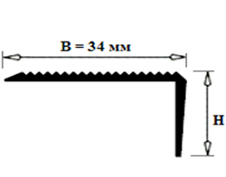 Латунный полированный угловой профиль с рифлёной поверхностью против скольжения SE