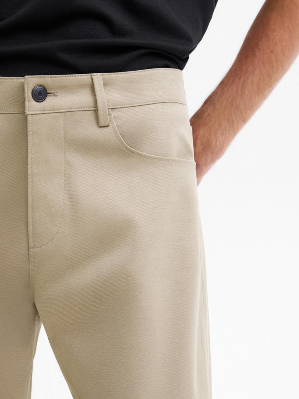 Massimo Dutti Хлопковые облегающие брюки, норка