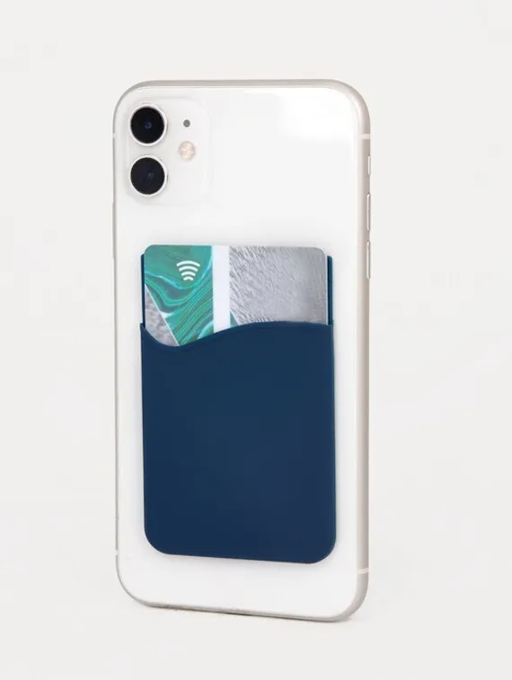 Картхолдер на телефон, силикон, цвет синий