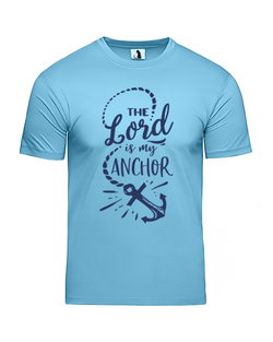 Футболка The Lord is my anchor классическая прямая голубая
